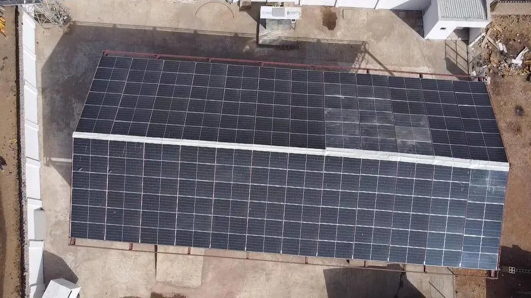 Industrial solar power panels array installation in Zaria Kaduna